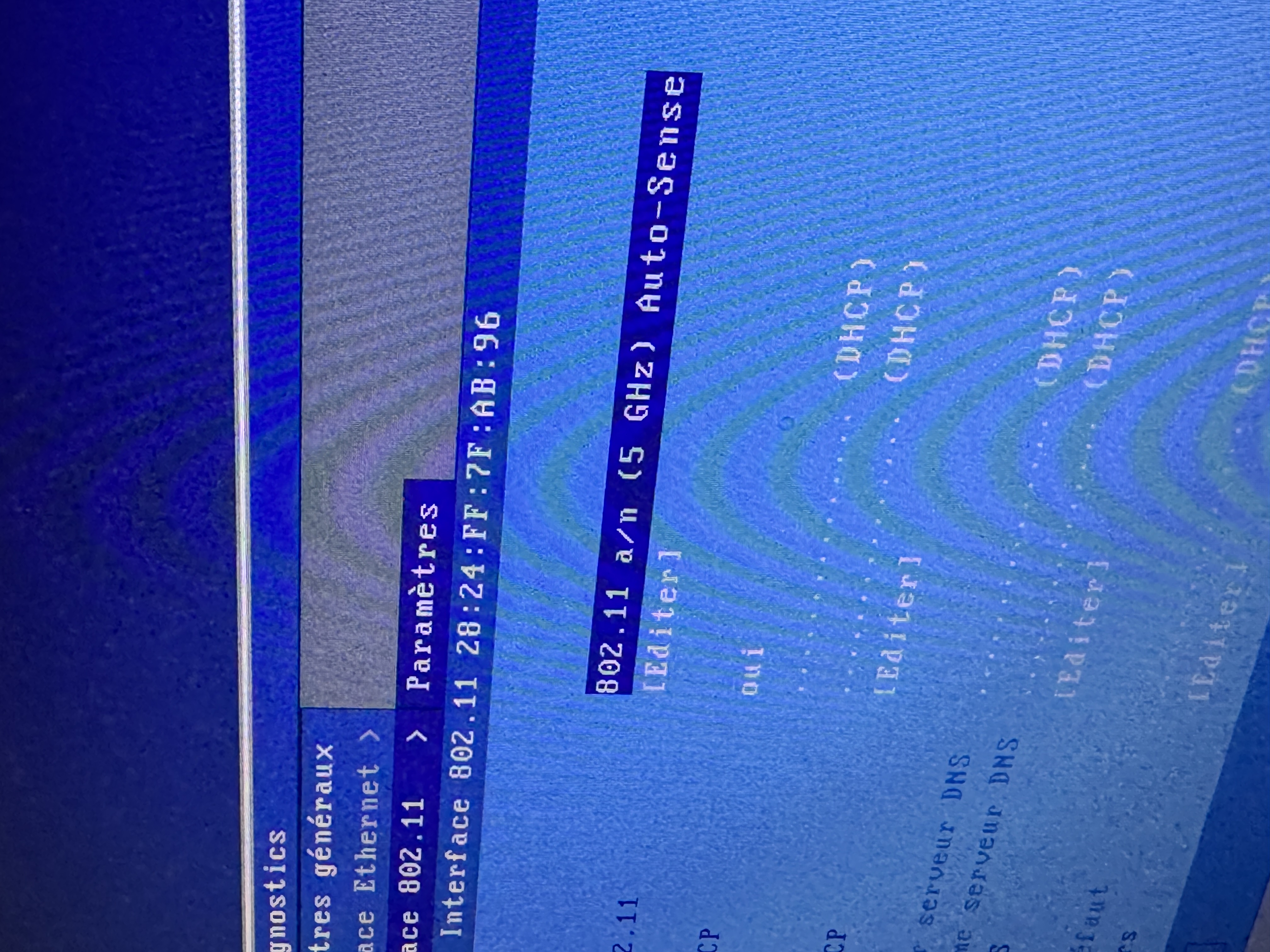 Configuration DHCP d un client leger - paramètrès réseau interface 802.11 au CH Tourcoing