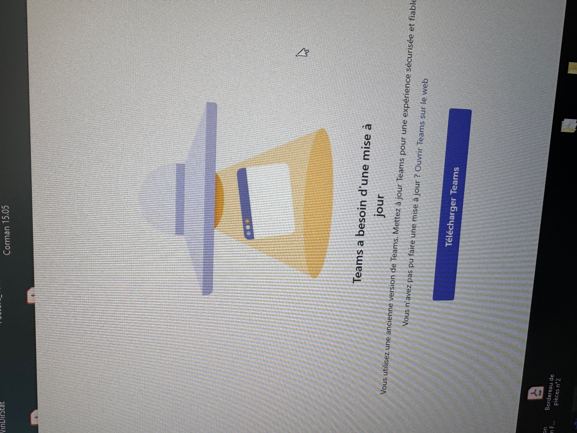 Microsoft Teams - mise ? jour requise sur un poste au CH Tourcoing, incident applicatif traite