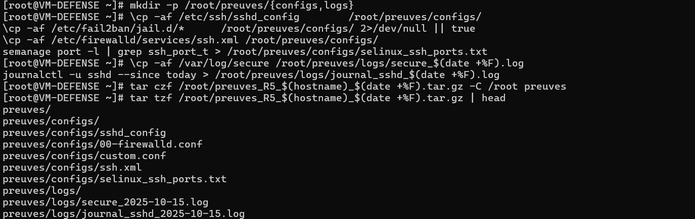 Collecte des preuves