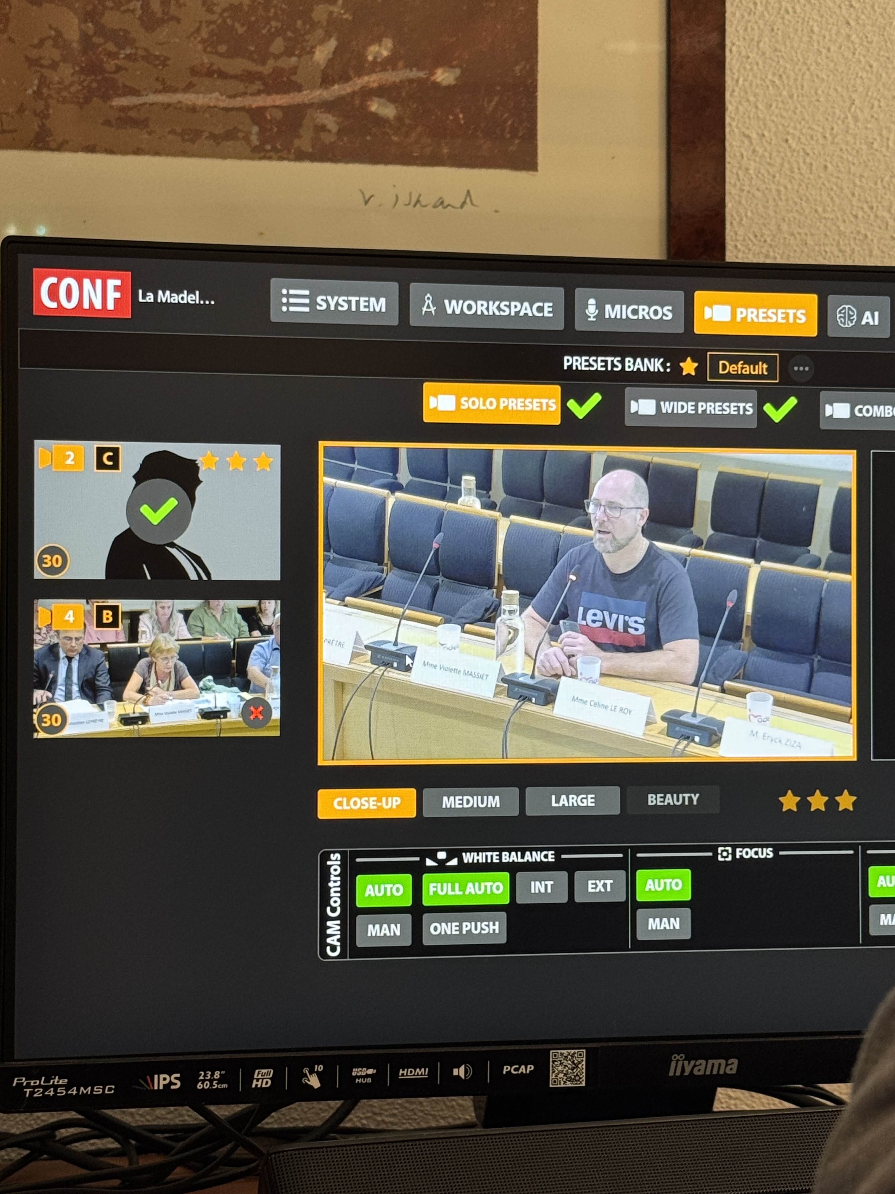 Interface de contrôle conférence